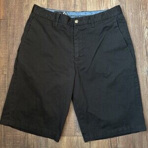 Volcom Stone Corpo Class Chino Shorts Black Men’s 32 Flat Front Skate/Urban